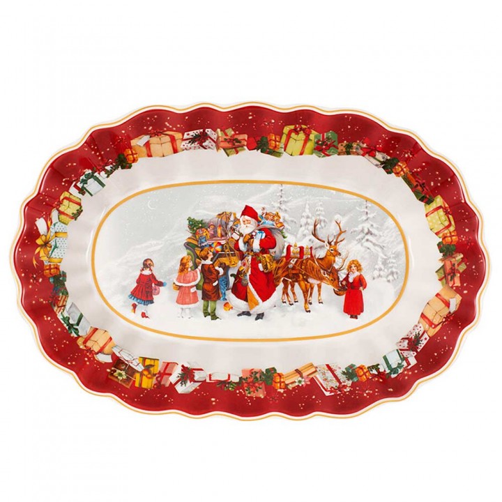 Блюдо овальное Toy's Fantasy Bowl Санта и дети 29x19x5,5