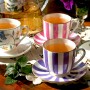 Чашка с блюдцем форма Ландыш рисунок Гвоздика и нарцисс