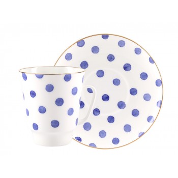 Чашка з блюдцем форма травневий малюнок Polka dot