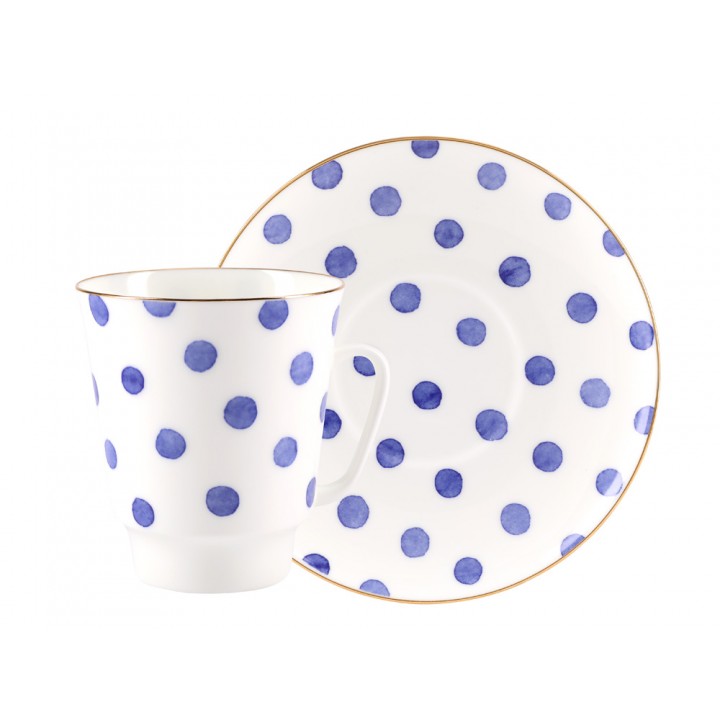 Чашка з блюдцем форма травневий малюнок Polka dot