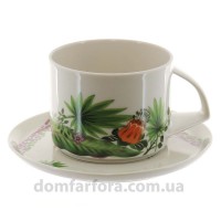 Чашка с блюдцем форма Баланс рисунок Джангл