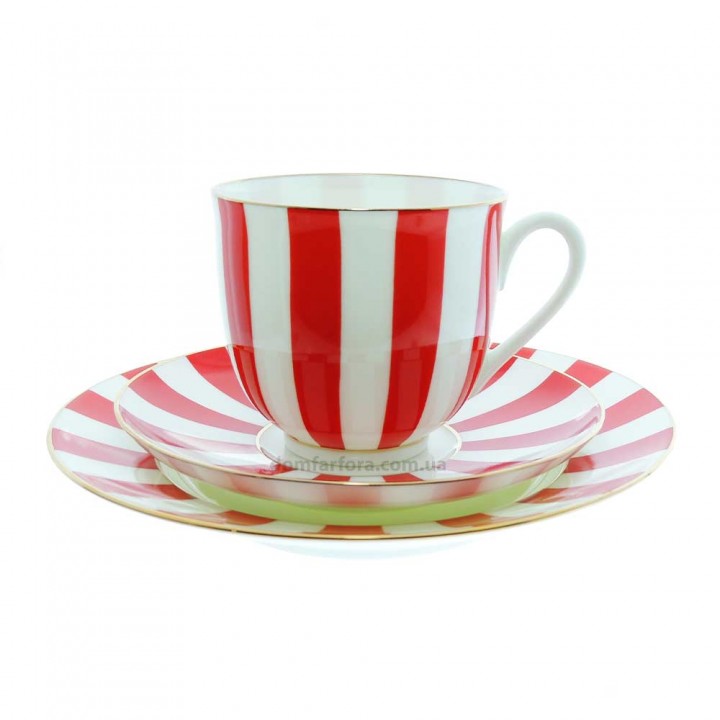 Трехпредметный комплект форма Ландыш рисунок Да и нет (красный)