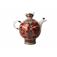 Чайник доливной форма Семейный рисунок Красный петух