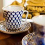 Бокал с блюдцем форма Ленинградский рисунок Кобальтовая сетка - Эксклюзивный подарок