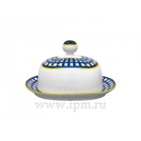 Масленка форма Прямоугольная рисунок Кобальтовая клетка