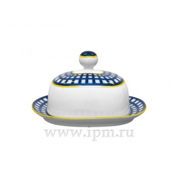 Масленка форма Прямоугольная рисунок Кобальтовая клетка